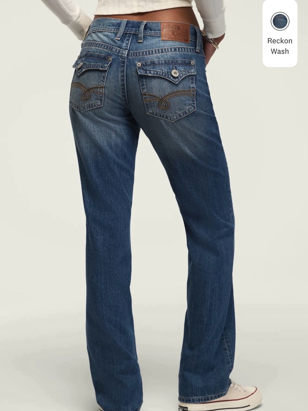 Lucky Brand Light Blue Boyfriend Jeans with Embroidered Back Pockets